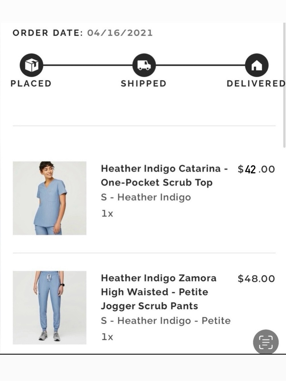 NWT Figs Catrina Top (S) & Zamora HW Pants (PS) in Heather Indigo from 2021*